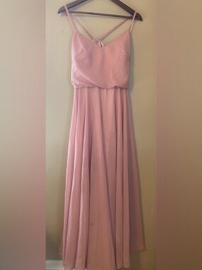 Classic Pink Spaghetti-Strap Wedding Dress